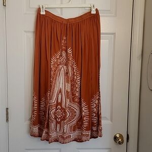 Rustic Salmon Boho Skirt XL